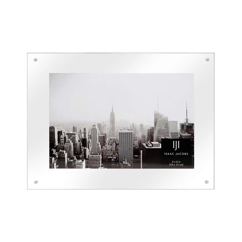 Isaac Jacobs 4x6 Wall-Mountable Clear Acrylic Picture Frame, Magnetic Photo Frame, Made for Gallery Display, Wall Space, Wall DÃ©cor, Art, Home or Office - Image 1